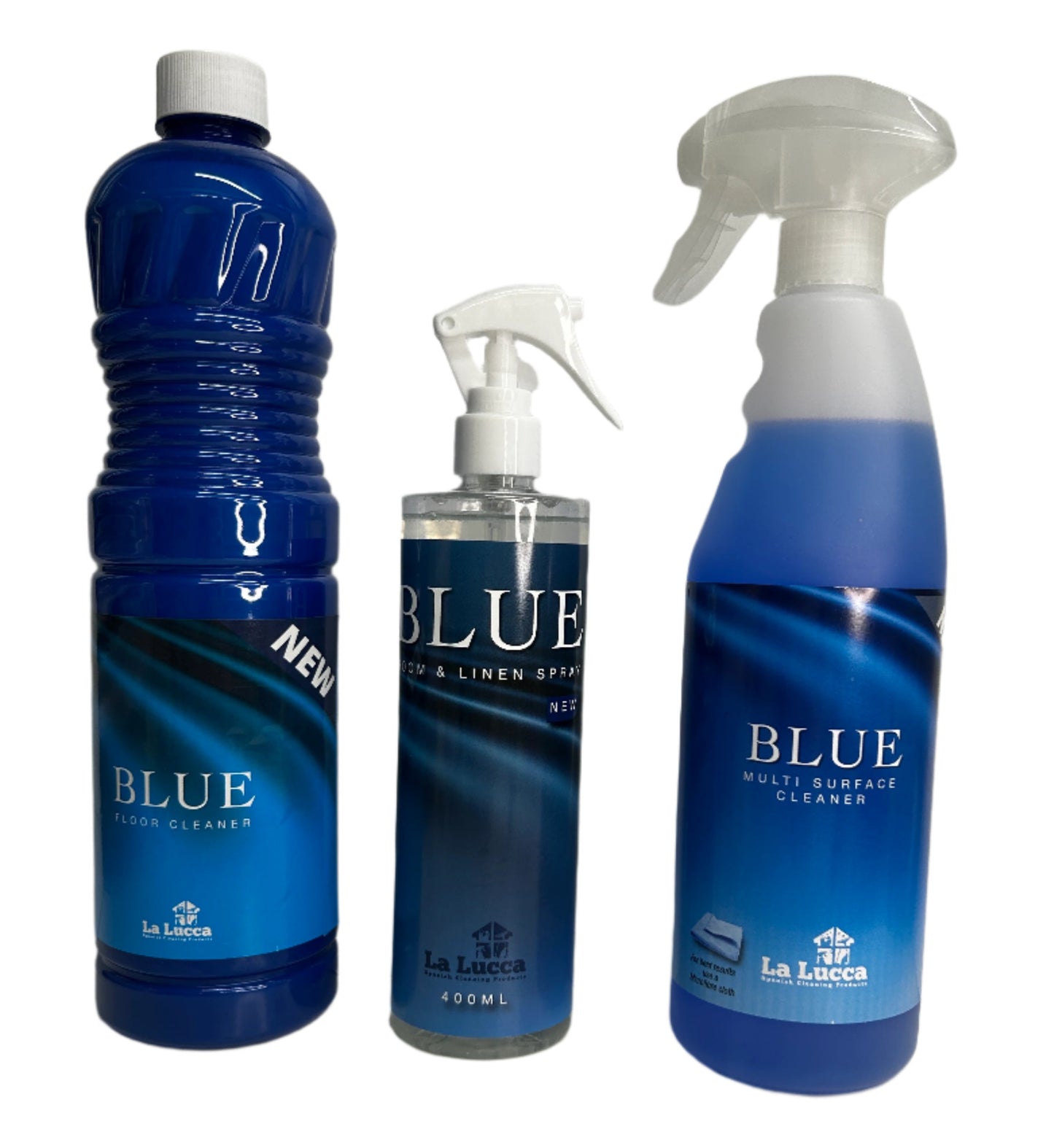 La Lucca Blue Bundle - Multi Surface Cleaner, Floor Cleaner & Fabric and Air Freshener x 3 items