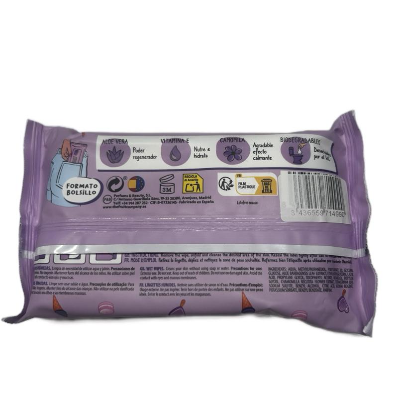 The Fruit Company Scented Hand Wipes 70% Alcohol Handy Cleansing with Aloe Vera E & Chamomile