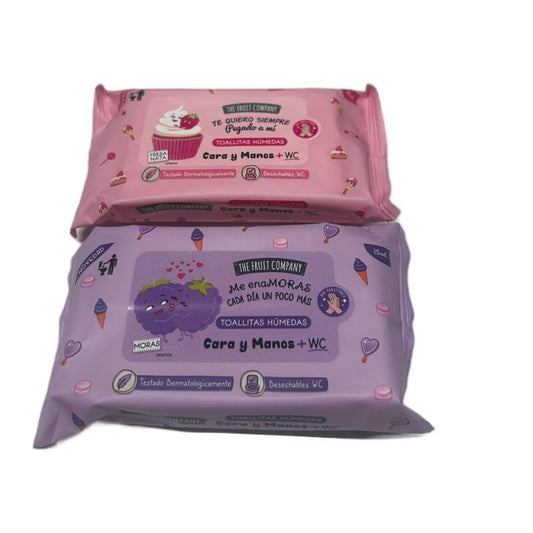 The Fruit Company Scented Hand Wipes 70% Alcohol Handy Cleansing with Aloe Vera  E & Chamomile