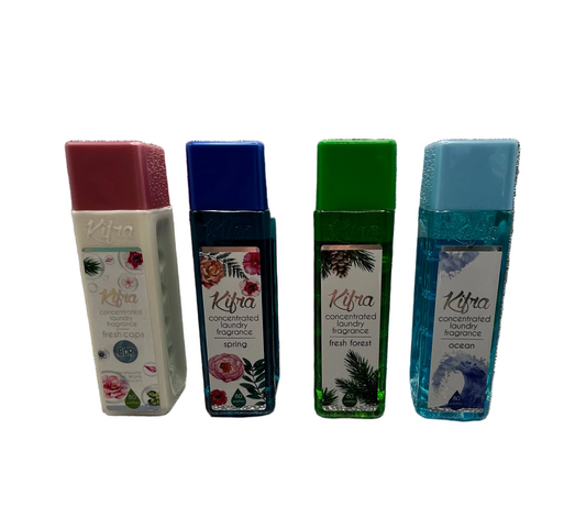 Kifra Super Concentrated Spanish Laundry Fragrance 200ml Bottle - Ocean,Spring,Fresh Caps & Fresh Forest Scents - Up to 80 Washes
