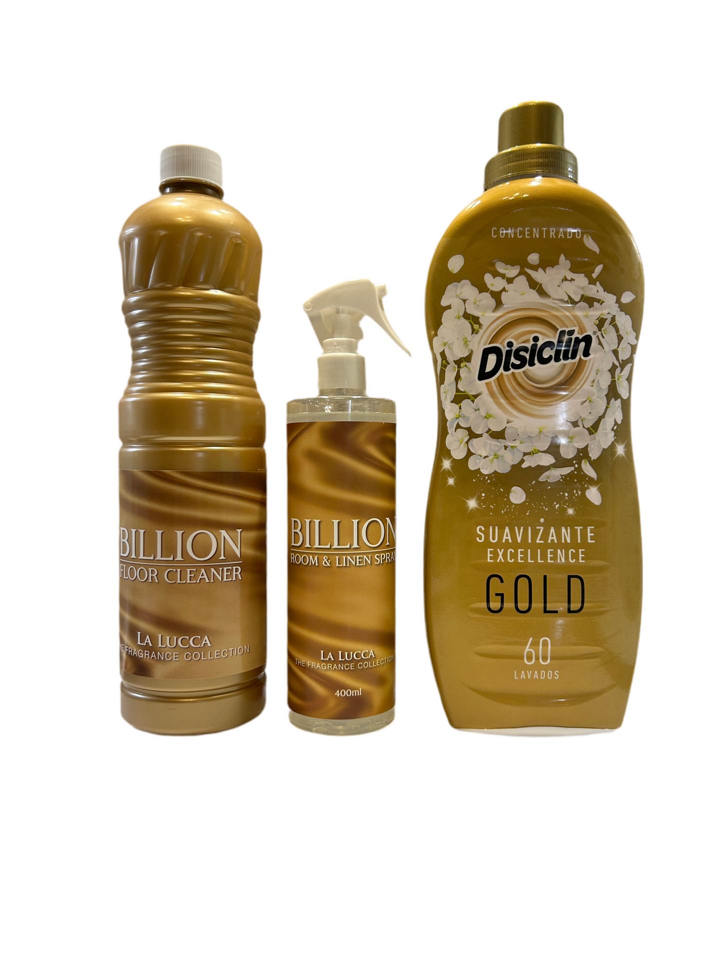 Disiclin Gold Fabric Softener, Air & Linen Freshener & Billion Floor Cleaner Bundle - 3 Items