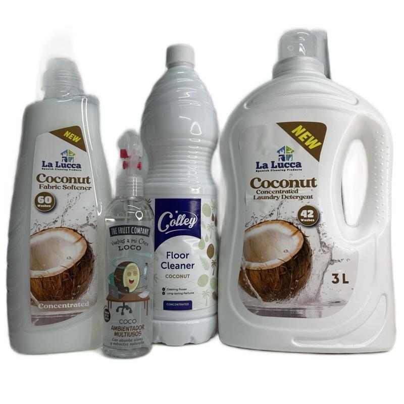 Coconut Spanish Laundry, Cleaning & Fragrance Bundle x 4 Items Household Bucket Cleaner Scented