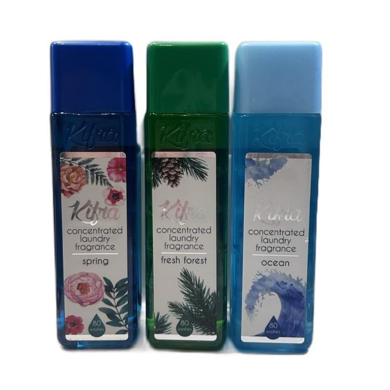 Kifra Super Concentrated Spanish Laundry Fragrance 200ml Bottle - Ocean & Spring & Fresh Forest Scents - Up to 80 Washes