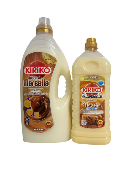 Kiriko Marsella Detergent 42 wash & Kiriko Marsella Fabric Softener 72 wash Bundle x 2 items Soap Fragrance Household Scented