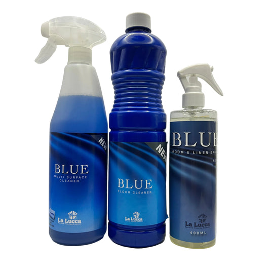 La Lucca Spanish Blue Cologne Scent x 3 Items. Floor, Multi Surface, Air & Fabric Freshener Bundle