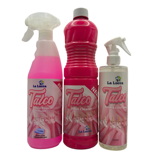 La Lucca Spanish Talco x 3 Items. Floor, Multi Surface, Air & Fabric Freshener Bundle