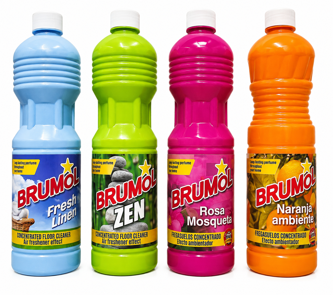 Brumol Spanish Floor Cleaner 1L – Fresh Linen, Zen, Rosa Mosqueta or Naranja – Concentrated Floor Cleaner & Air Freshener Effect