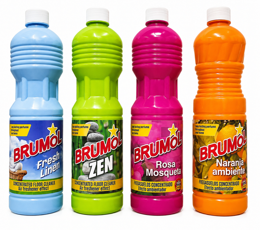 Brumol Spanish Floor Cleaner 1L – Fresh Linen, Zen, Rosa Mosqueta or Naranja – Concentrated Floor Cleaner & Air Freshener Effect