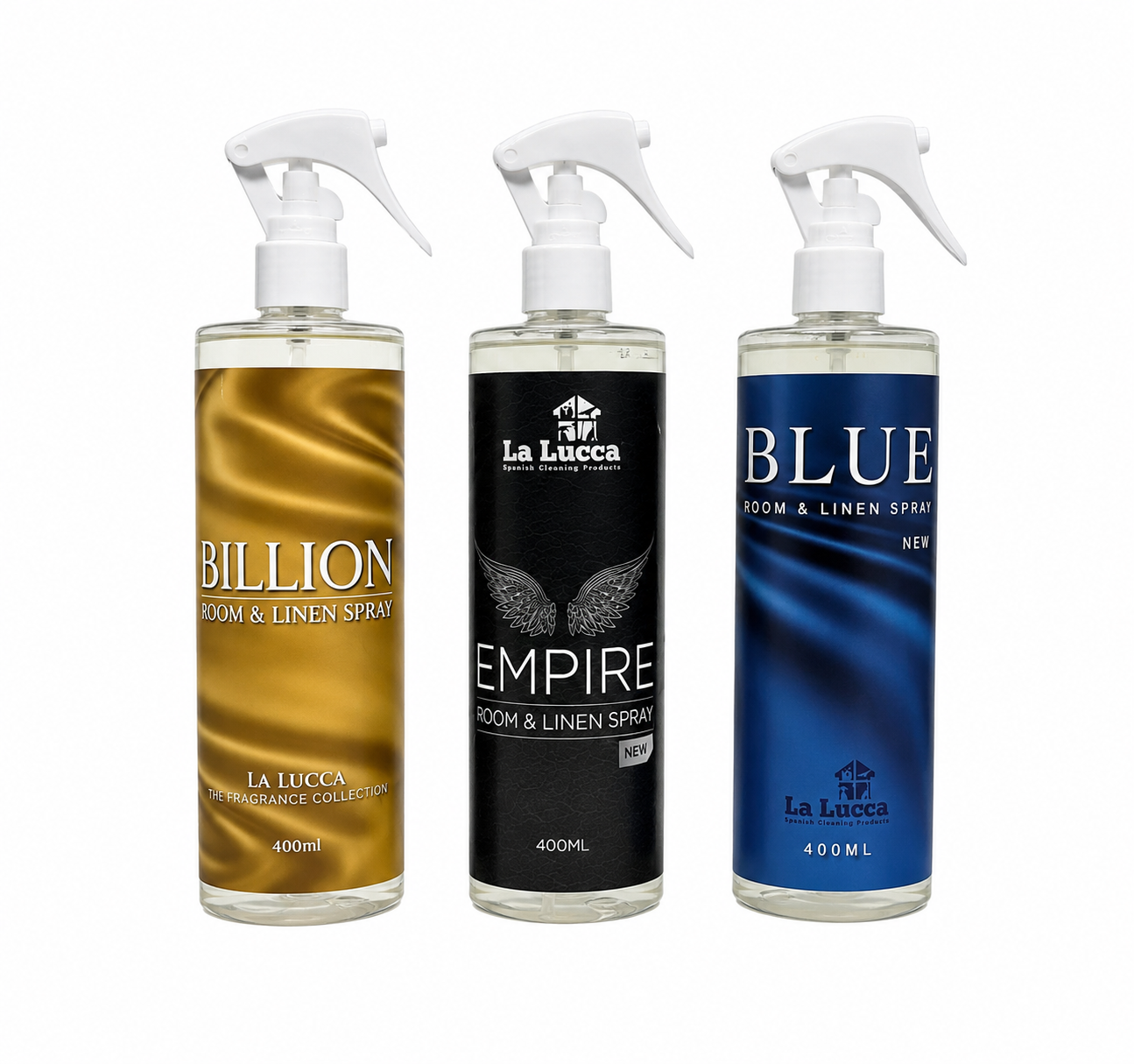 La Lucca Spanish Air & Linen Fabric Fresheners 1 x 400ml - Choose from Empire, Blue Forest or Billion