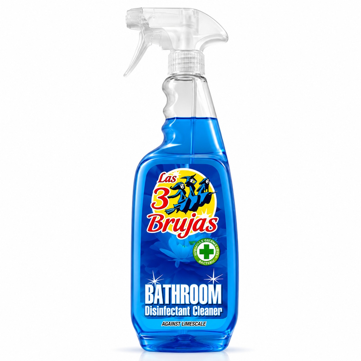 3 Witches Spanish Cleaning Bundle x 4 Items. Glass Cleaner, Multi Surface Cleaner, Bathroom Disinfectant & Limpiazul Disinfectant