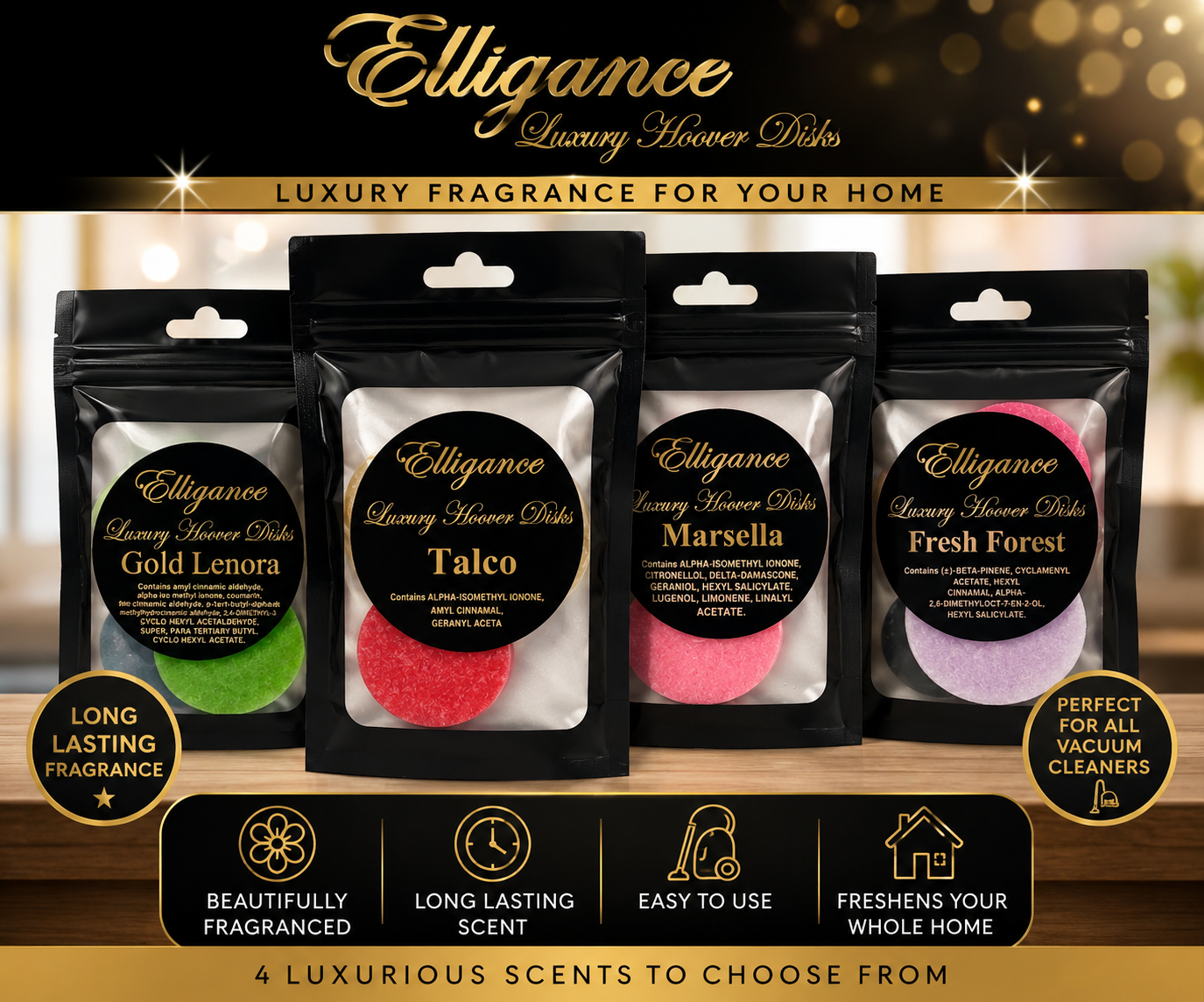 Luxury Hoover Discs Pack of 2 Long Lasting Vacuum Freshener