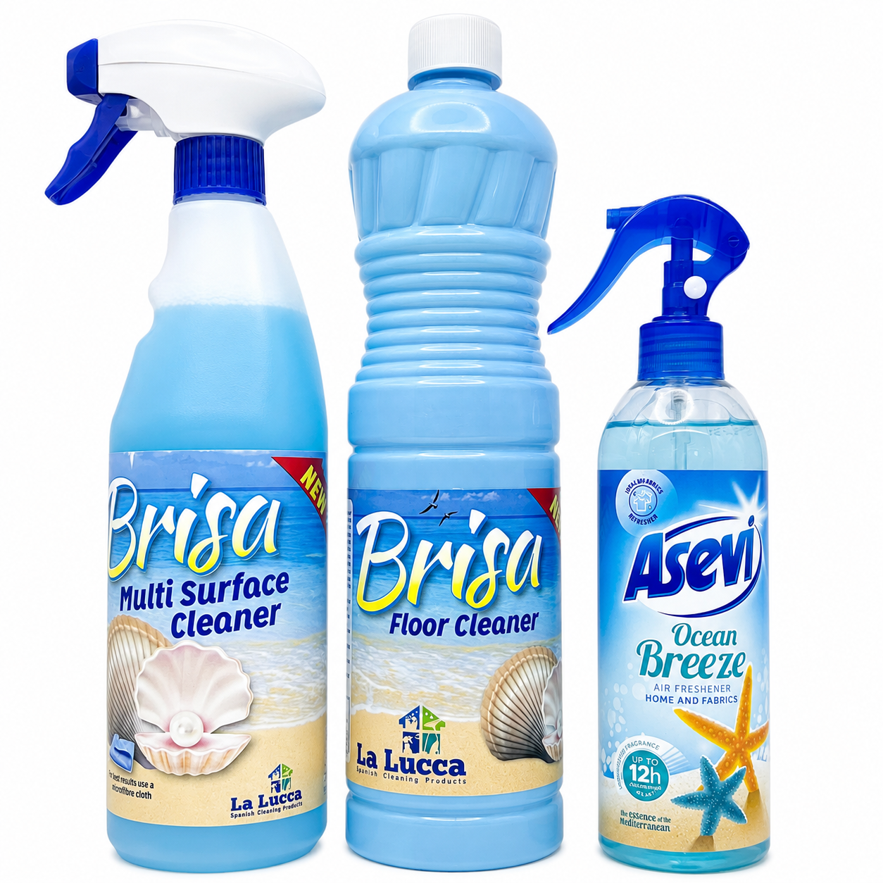 La Lucca & Asevi Spanish Brisa x 3 Items. Floor, Multi Surface, Air & Fabric Freshener Bundle