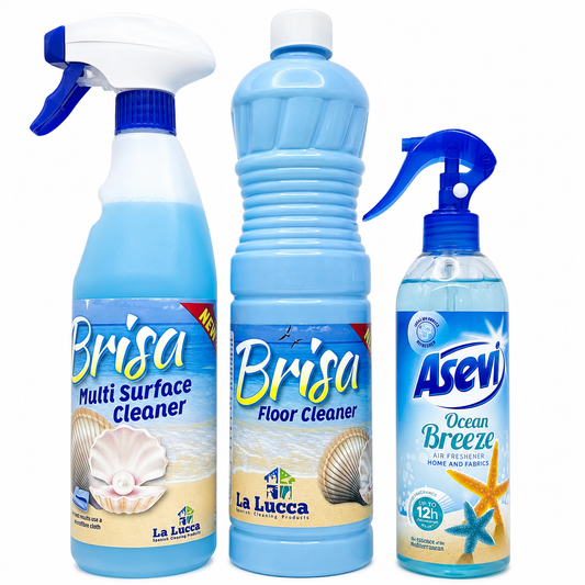 La Lucca & Asevi Spanish Brisa x 3 Items. Floor, Multi Surface, Air & Fabric Freshener Bundle