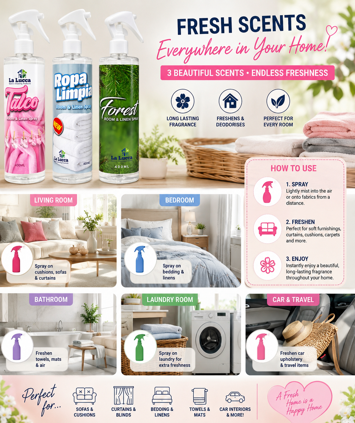 La Lucca Spanish Air & Linen Fabric Fresheners