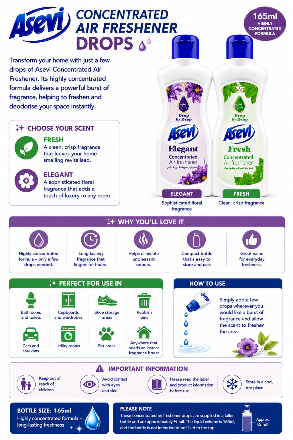 Asevi Liquid Air Freshener Toilet Drops