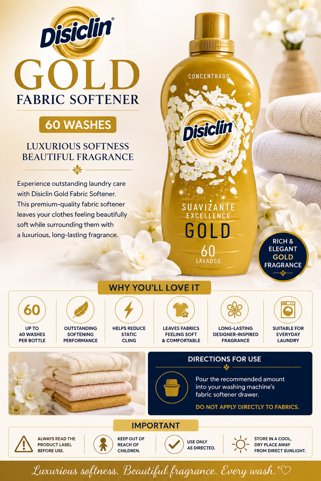 Disiclin Gold Fabric Softener 80 washes