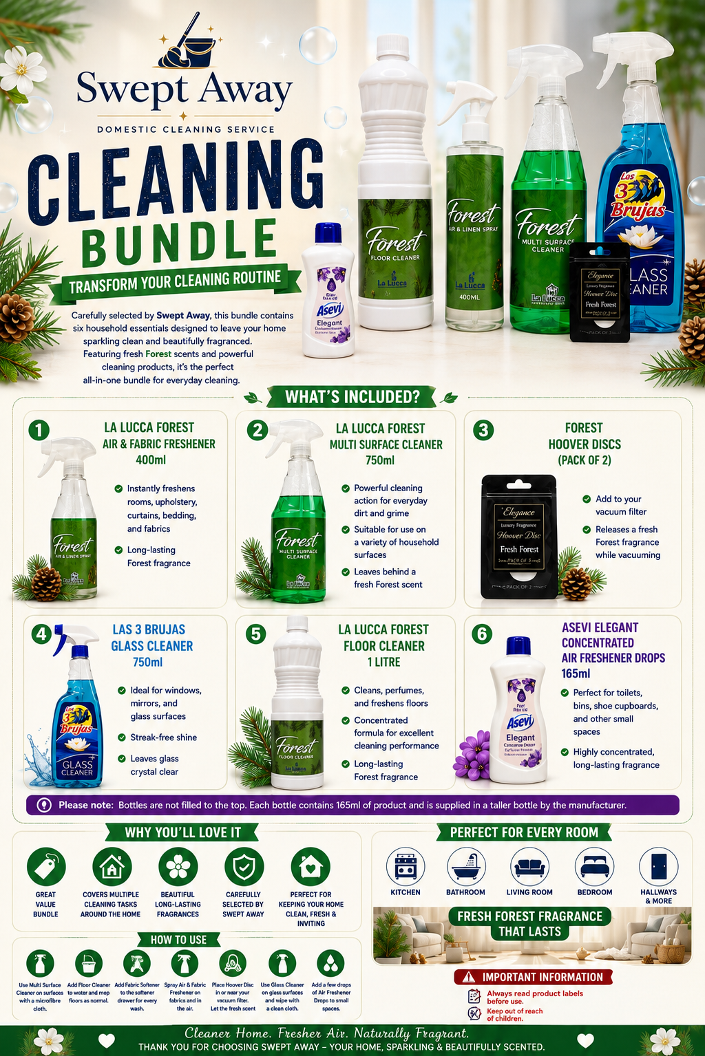 Swept Away Concentrated Spanish Cleaning Bundle x 6 Items