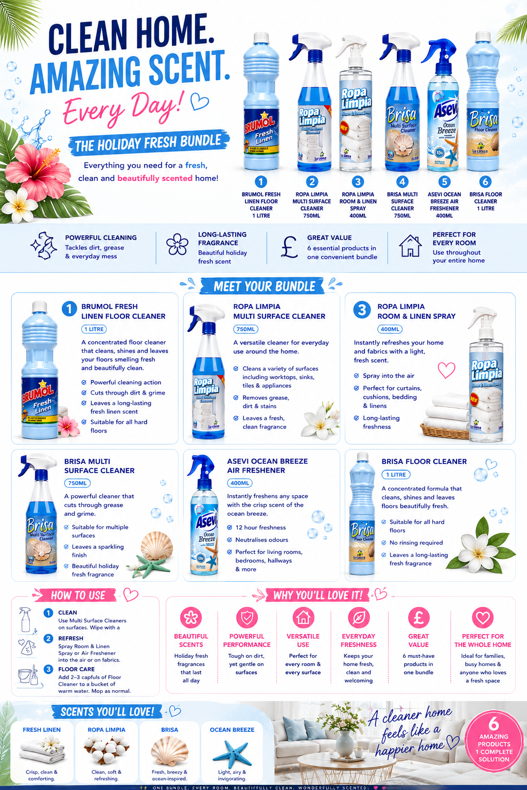 Ropa Limpia & Brisa full cleaning bundle x 6 items