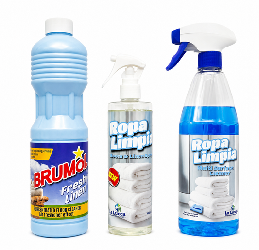 La Lucca & Brumol Spanish Ropa Limpia x 3 Items. Floor, Multi Surface, Air & Fabric Freshener Bundle