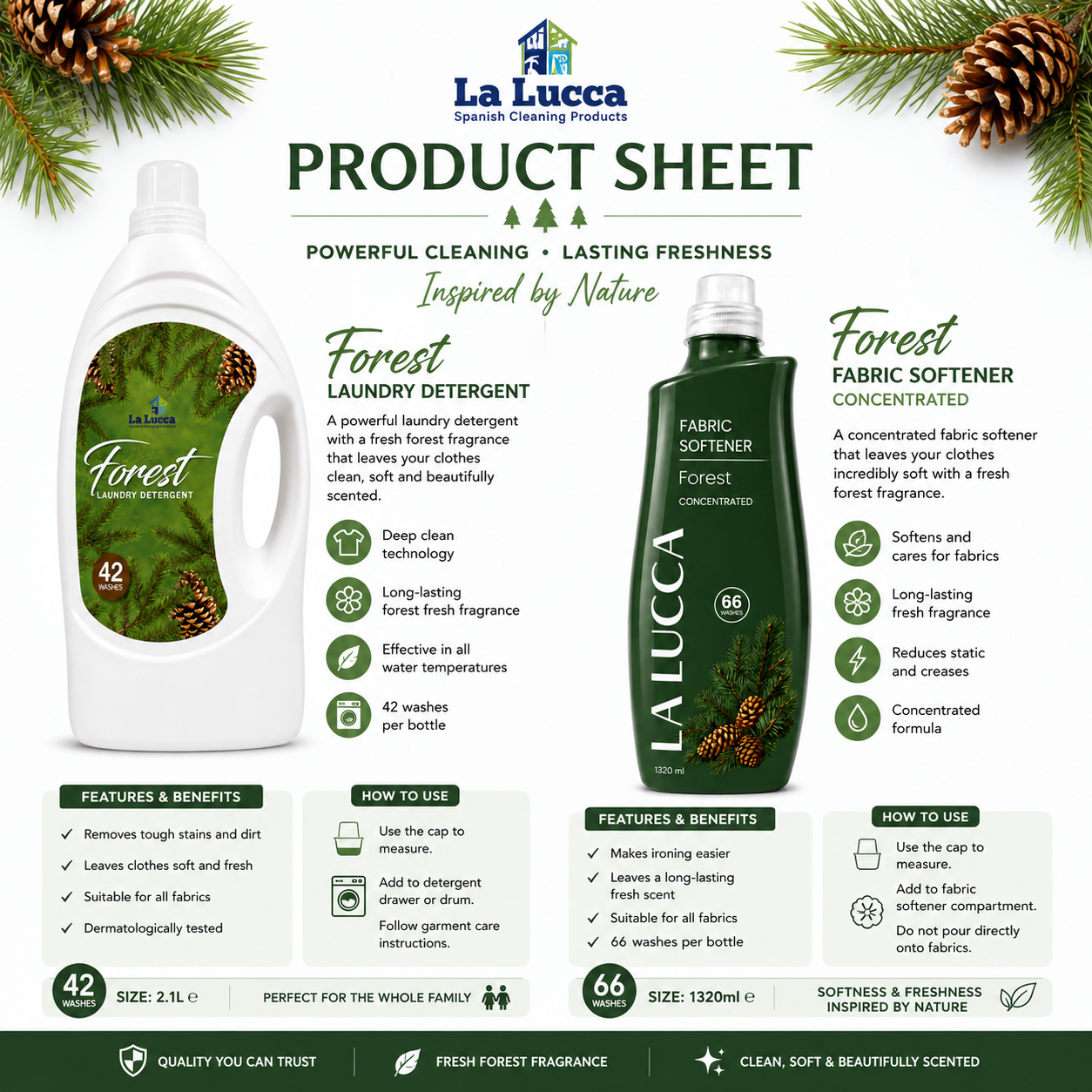 La Lucca Forest Laundry Bundle – Laundry Detergent & Fabric Softener