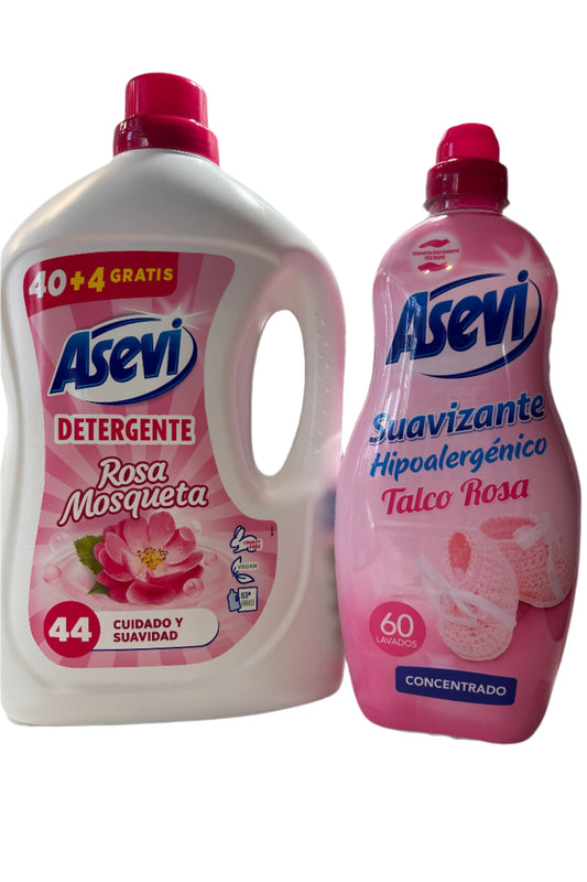 Rosa/Rosehip Detergent and Talco Rosa/Soft Pink Fabric Softener Bundle x 2 items Li