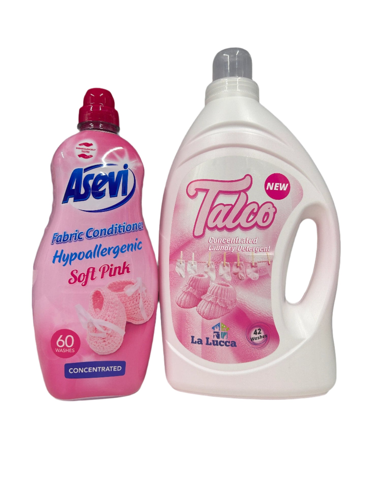 Talco Detergent 42 washes & Soft Pink/Talco Rosa Fabric Softener 60 washes x 2 items